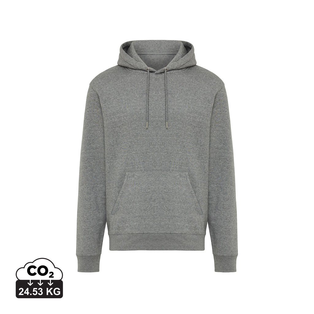 Sweat à capuche promotionnel mixte en coton bio Joshua light heather anthracite